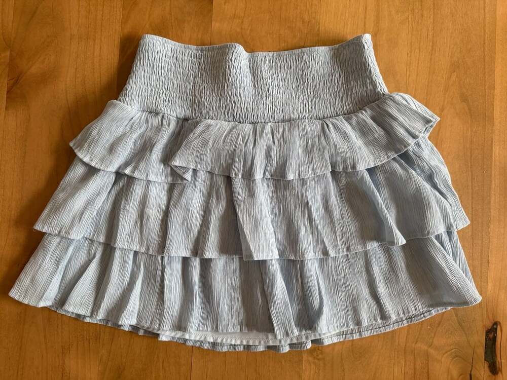 Lelis Collection Blue Smocked Ruffle Tiered Mini Skirt Medium